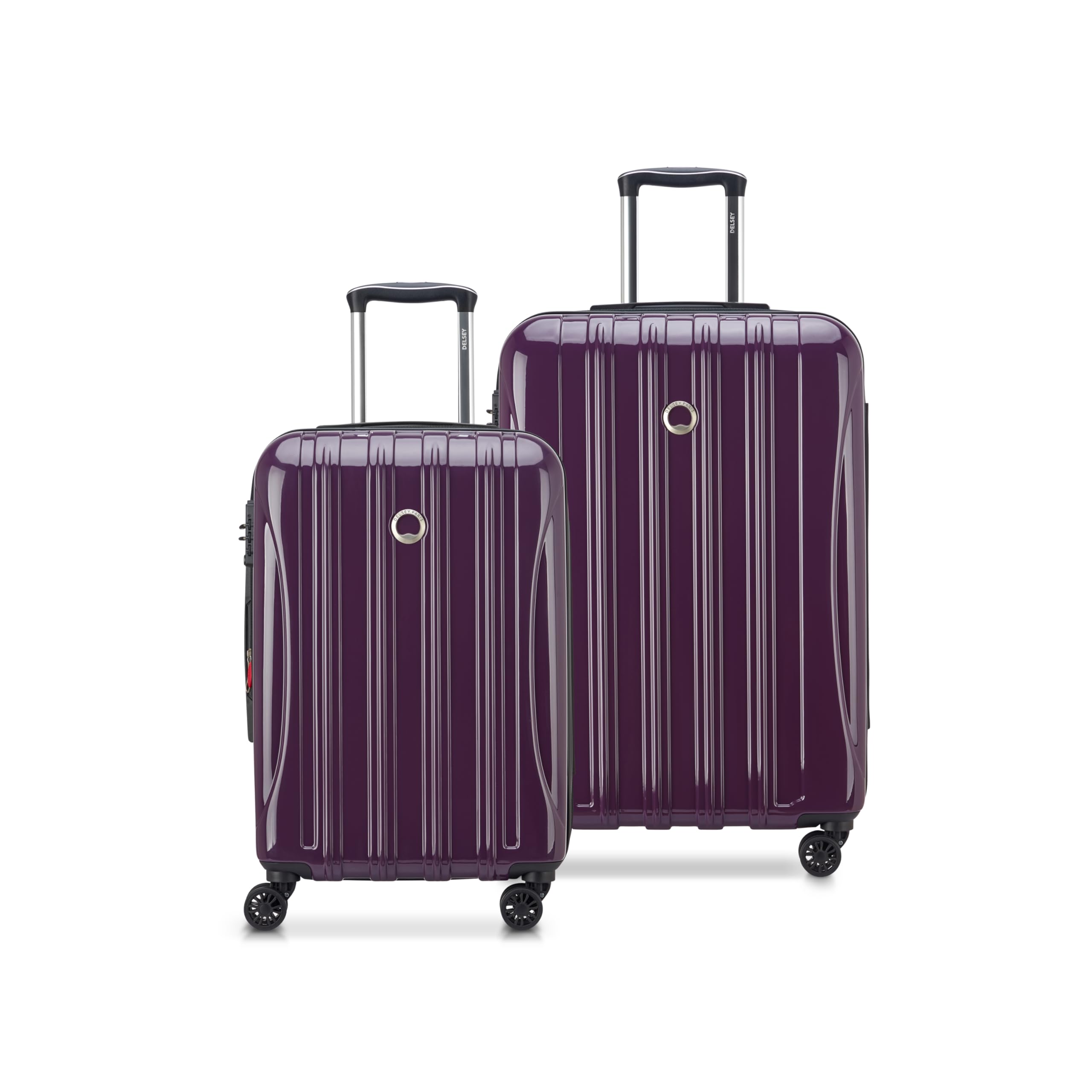 DELSEY PARIS Helium Aero Hardside Expandable Luggage with Spinner Wheels, Plum, 2-Piece Set (21/24)