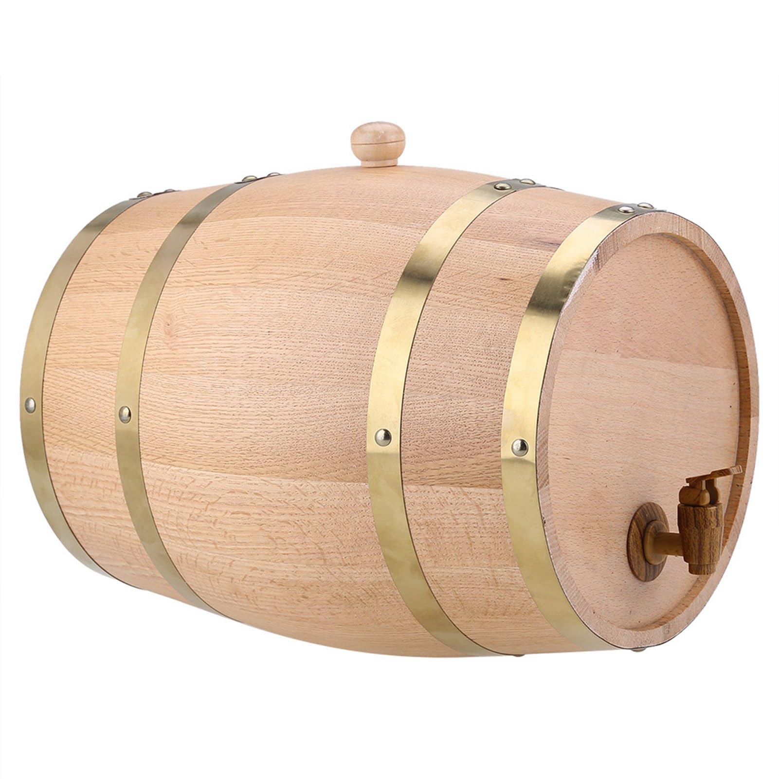 Hidyliu Dispenser Rustico per Botte di Vino in Legno da 10 Litri per Whisky e Liquori, Ottimo per Cene e Bar Domestici