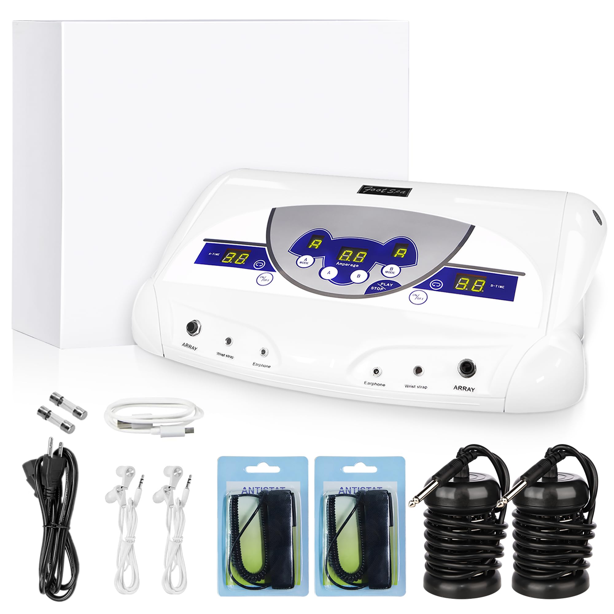 Lecaung Ionic ion Detox Foot Machine, Dual Ionic Ion Detox Aqua Foot Spa Cleanse Machine with Mp3 Player