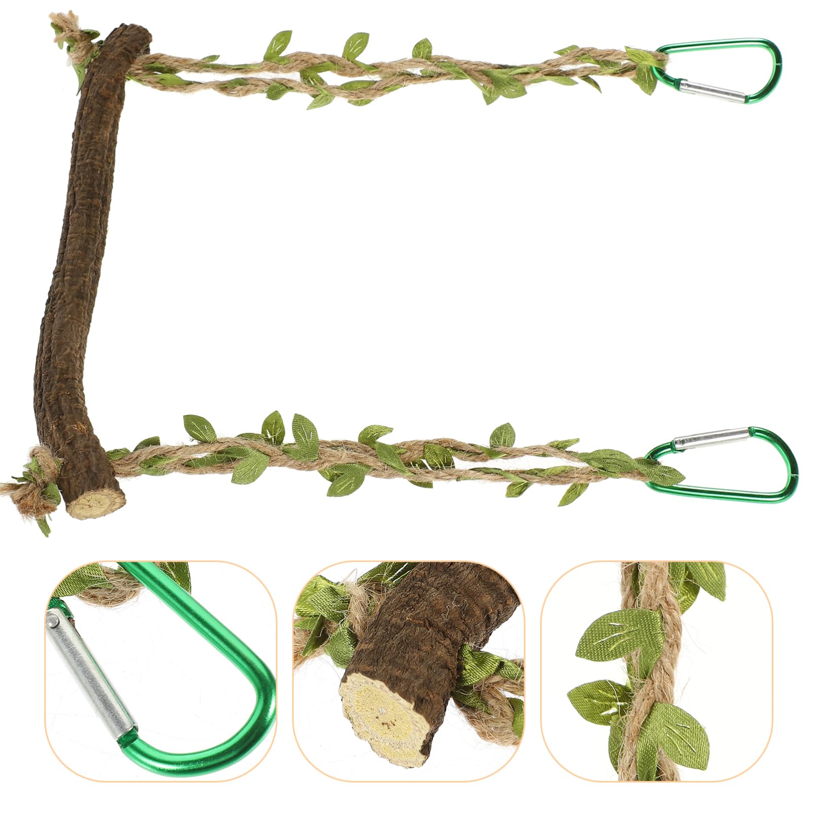 BESPORTBLE 4pezzi Altalena Per Uccelli Legno Naturale Giocattolo Appeso Per Pappagalli e Parrocchetti Accessori Per Allenamento e Riposo Gabbia Senza Installazione Necessaria Per Attività e