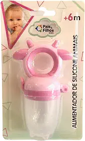 Alimentador De Silicone Animais - Rosa