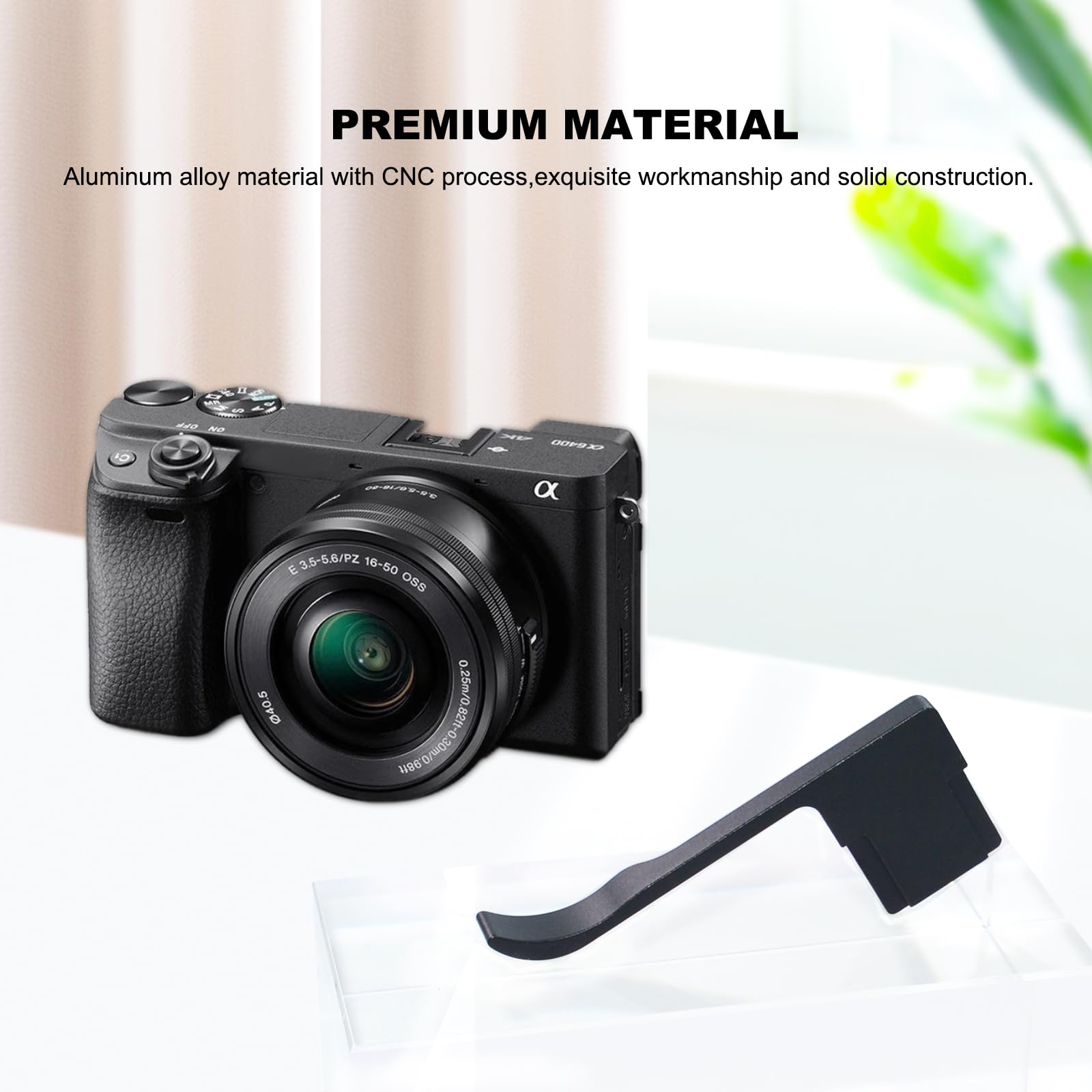 Poignée de pouce compatible avec appareil photo Sony A6000 A6100 A6300 A6400 A6500, repose-pouce en métal