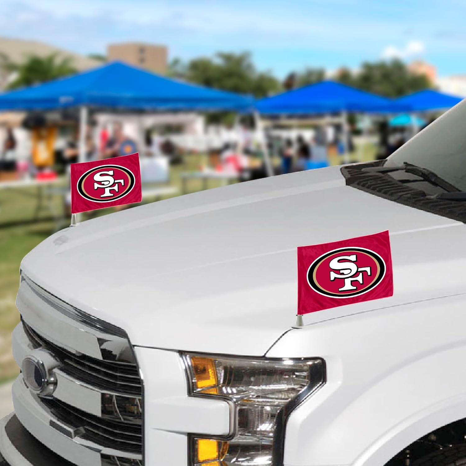 FANMATS NFL Unisex-Adult Ambassador Car Flags - 2 Pack Mini Auto Flags, 4in X 6in