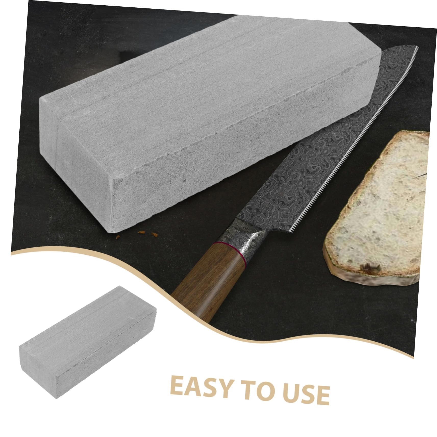 Aiguiseur de Couteaux en Pierre Naturelle Cuisine Affûtage Précis, Surface Arrondie Antidérapante, Outil D'affûtage Ménager et Pratique