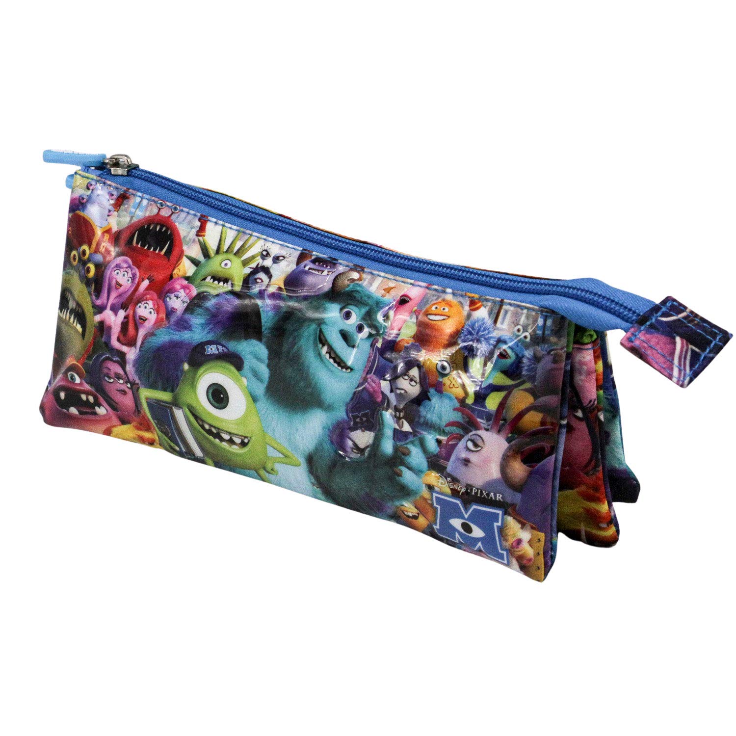 Disney Monstruos S.A. University-Estuche Portatodo Triple, Multicolor, 23.5 x 10 cm
