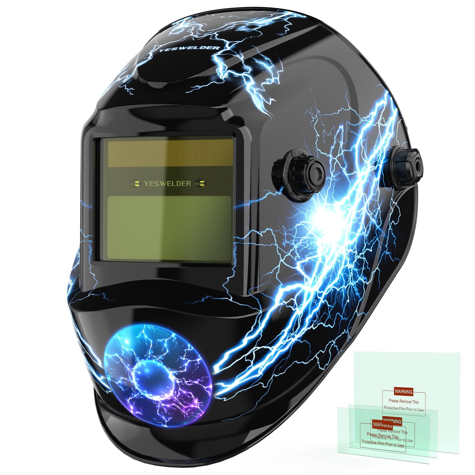 YESWELDER Welding Mask True Colour Large View, Solar Powered Auto Darkening Blue Light Blocking Welding Helmet, Wide Shade 4/9-13 Weld Helmet Hood for TIG MIG ARC