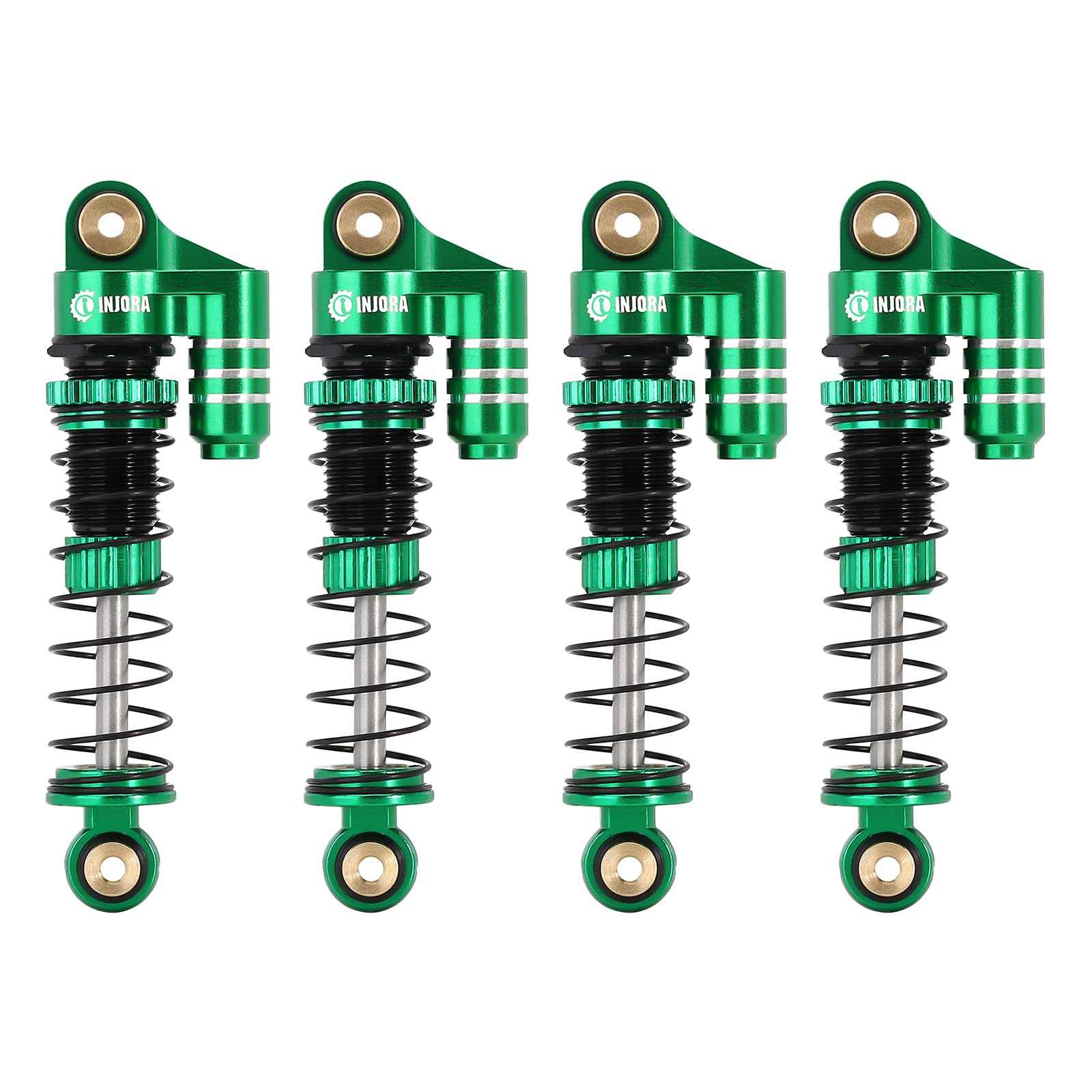 INJORA RC Shocks 39mm - Oil Filled Damper Aluminum Threaded Adjustable for SCX24 Gladiator C10 JLU Deadbolt B17 Axial 1/24 RC Crawler Car Upgrade Parts Tuning,Green