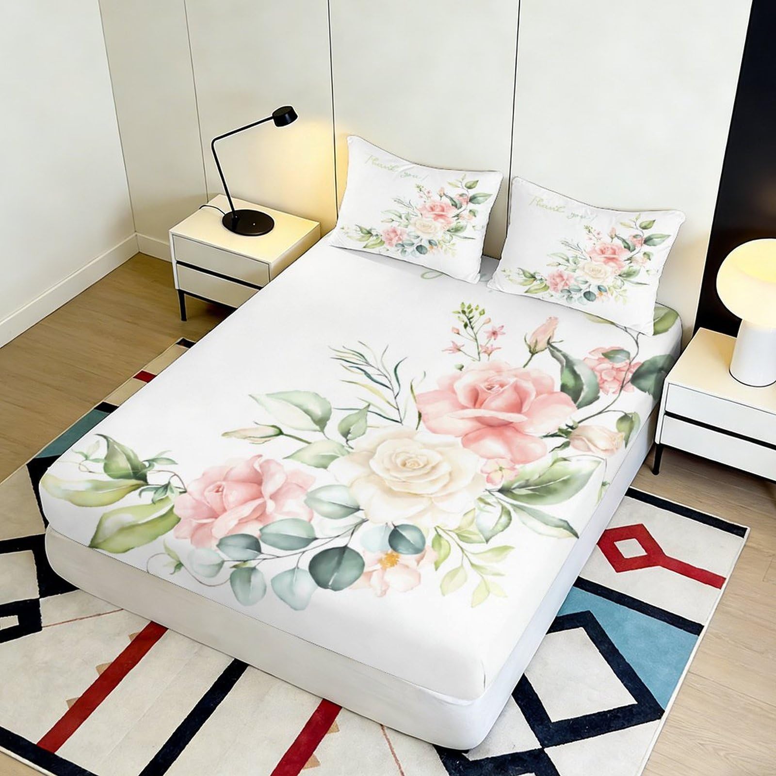 3D Printed Fischmotiv Bed Sheet, Microfiber, Fitted Sheet, rutschfest, Home