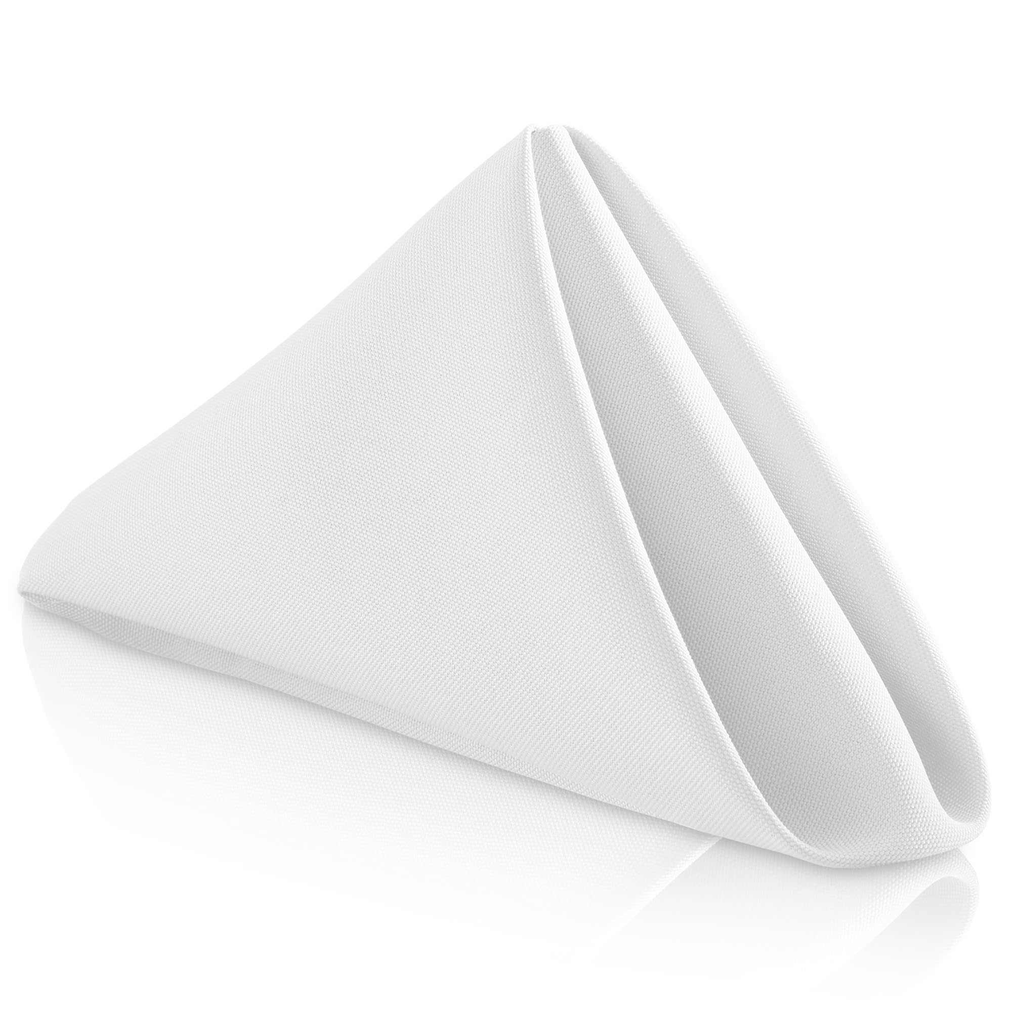 Lann's Linens - 1 Dozen 20" Oversized Cloth Dinner Table Napkins - Machine Washable Restaurant/Wedding/Hotel Quality Polyester Fabric - White