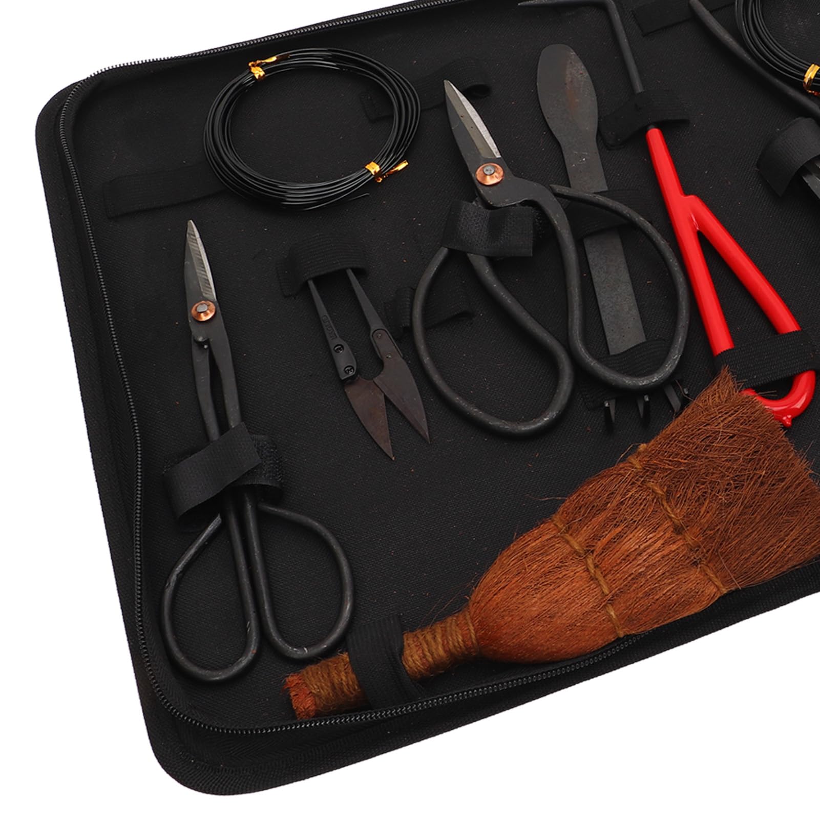 FLEXMAN 12Pcs Bonsai Tools Set, Kit de Herramientas de Jardín Multifuncional con Tijeras de Corte de Corte de Cabello Cóncavo Cónter Alambre de Cabello Cortador de Barra