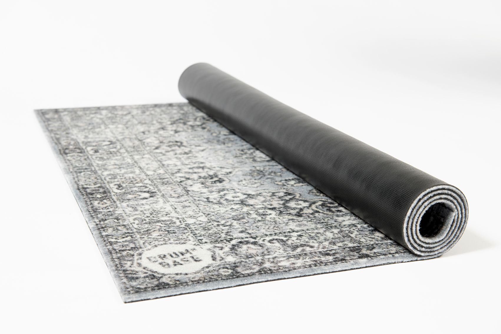 DRUMnBASE Vintage Persian Style Stage Rug, Non Slip Waterproof Rug for Stage or Studio Use to Reduce Vibrations, Gray, 4.26 FT X 3 FT