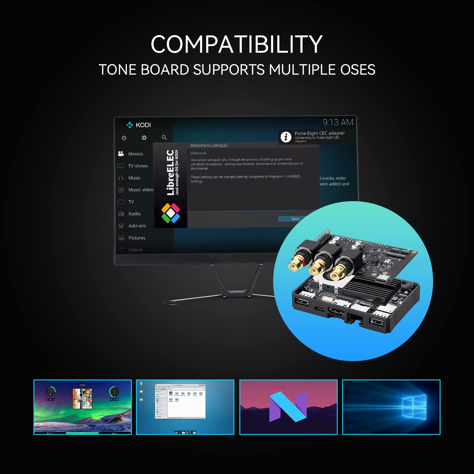 Khadas Tone1 Schede Audio Interne,ES9038Q2M DAC Audio Portatile Stereo, 32 bit /384KHz,120dB SNR, XMOS XU208 Micro-Controller Multi-Core RISC,Scheda Audio ad Alta Risoluzione per PC,(VIMS Edition)