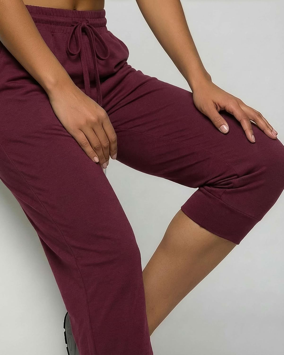 Real Essentials 3-Pack: Women's Ultra Soft Lounge Capri Joggers Sweatpants Athletic Yoga with Pockets(Available in Plus Size) - Image 3