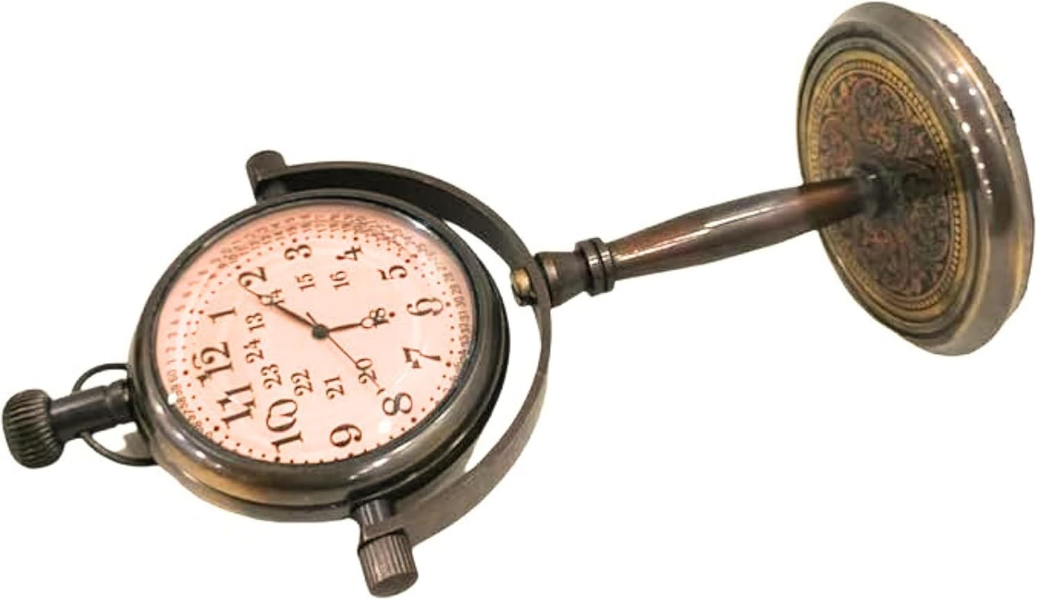 Vintage Antique Mantle Table Clock Brass Handcrafted Retro Base Analog Marine Clock for Home Office Desk Shelf Decor Nautical Gift Collectible