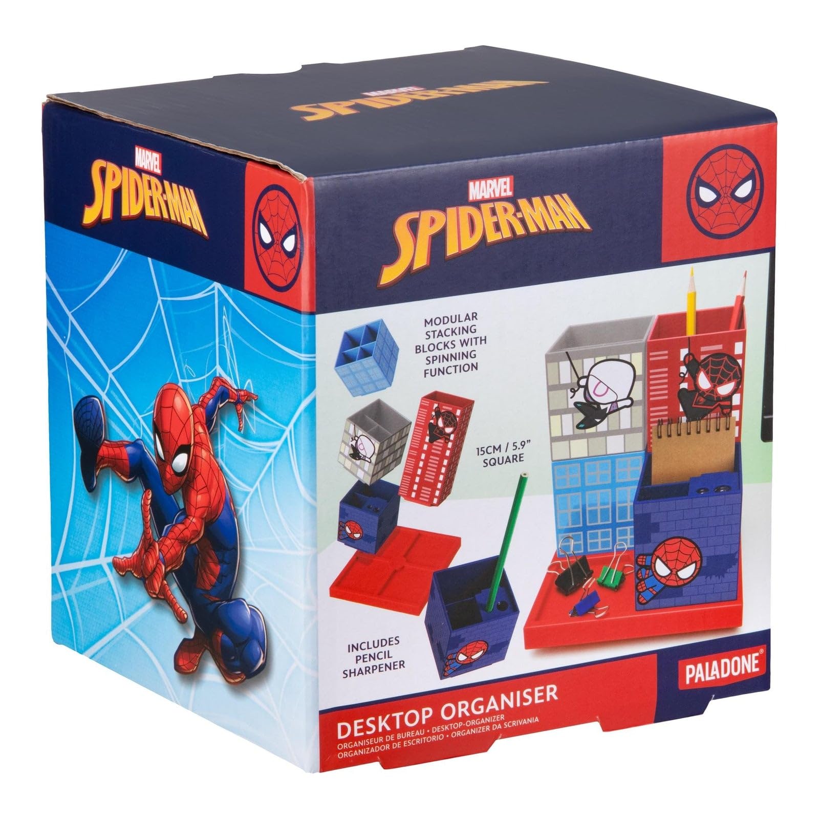 Paladone Spiderman Organiseur de bureau sous licence officielle de bande dessinée, décoration et cadeau, accessoire de bureau et de table de super-héros Marvel nostalgique