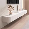 Floating TV Unit with Flip-Down Doors & Drawers 280cm Wall Mounted TV Stand, Storage TV Bench Under TV for Bedroom Livingroom (White)