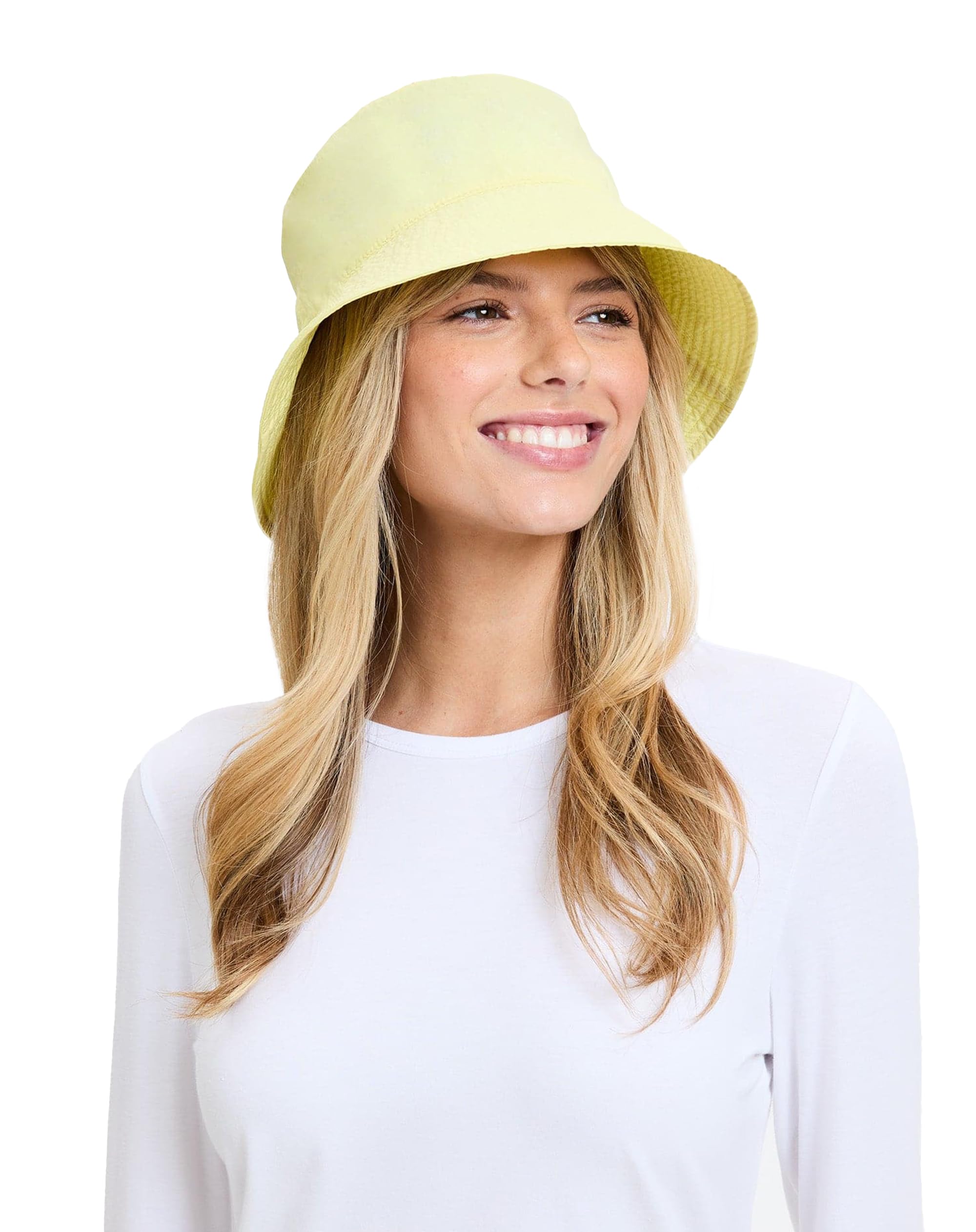 Solbari Bondi Bucket Hat UPF50+ UV Protection, Sun Protective Hat SM Cool Yellow
