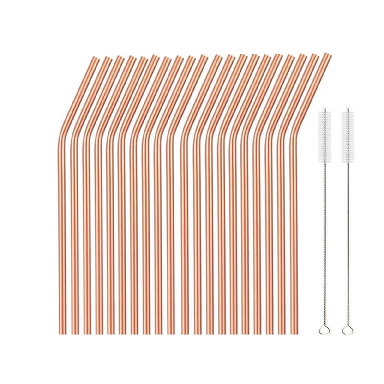 Pailles réutilisables en métal x20 en acier inoxydable 6x215mm