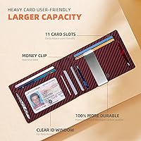 Vista 157 de RUNBOX - Carteras delgadas para hombre, cartera de piel con pinza para el dinero, cartera de bolsillo frontal con bloqueo RFID, tarjetero