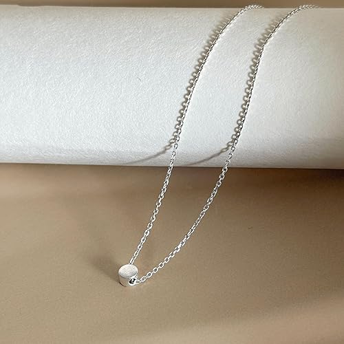 Miniatura 3 de Annika Bella Collar de cuentas pequeñas, collar de 14 pulgadas, gargantilla de cadena ajustable, gargantilla con dije de lunares, joyería de plata