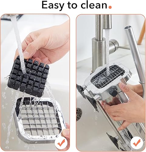 Miniatura 6 de Cortador de patatas fritas, cortador de patatas de acero inoxidable con cuchillas de 12 pulgada, 38 pulgadas y 14 pulgadas (cortador manual, hoja de