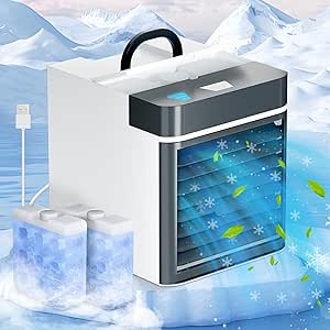 Amazon.com: Portable Air Conditioner, Mini Personal Ice Fan with 3 ...