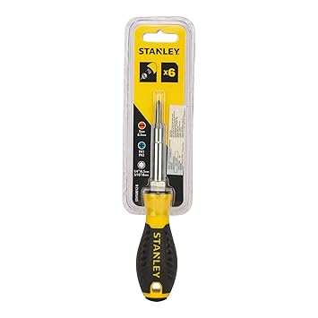 Stanley STHT68012-8 6 Way Quick Change Screwdriver (Slotted 1/4'', 3/16'', PH1, PH2. Nut Driver 1/4'', 5/16'')