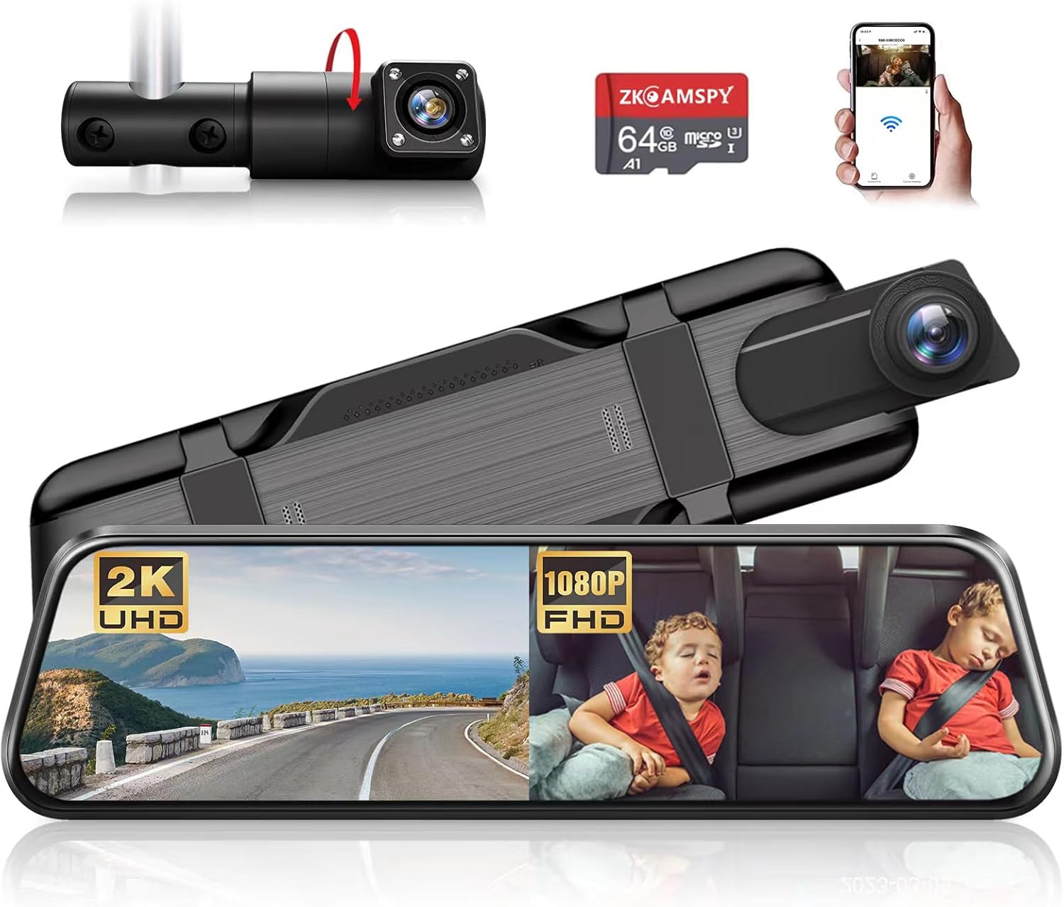 Baby Car Camera WiFi & Mirror Dash Cam,2K 1080P Liberia | Ubuy