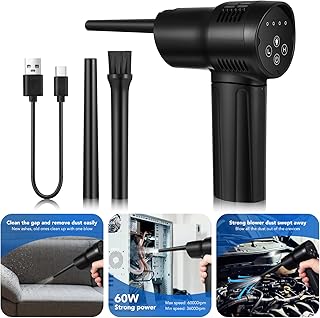 VICASKY Espanador De Ar Elétrico Espanador De Ar Comprimido Fio Máquina De Limpeza De Ar Comprimido Para Teclado De Computador Persianas Aberturas Aspirador De Ar