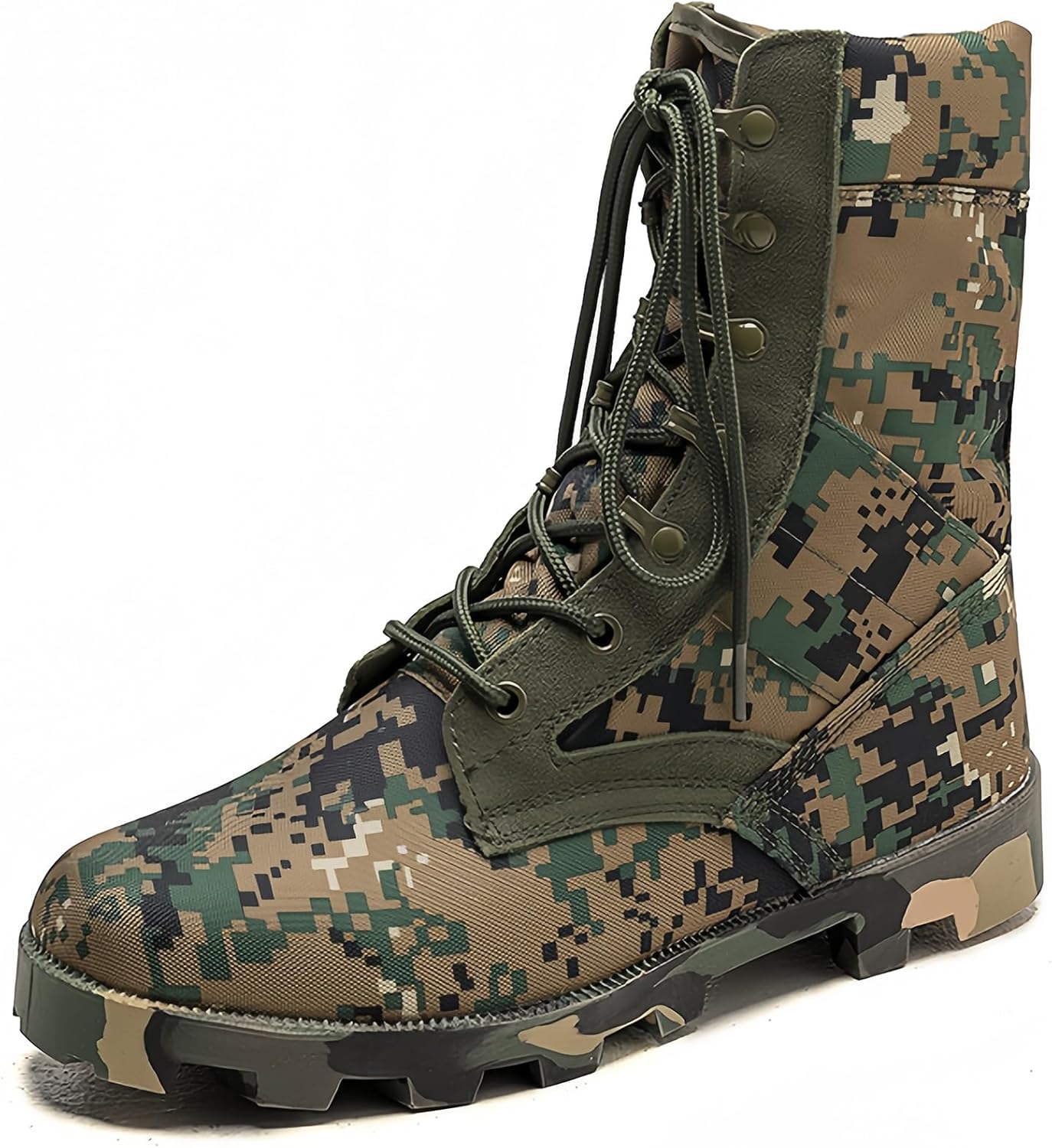 Men's Tactical Military Boots,Desert Jungle Combat Boots,Mid Calf Work Hiking Boots Lace-Up Design,Breathable For Spring Summer,US Standard Size,For Outdoor Trails,Work Sites, Training & Festival Activities