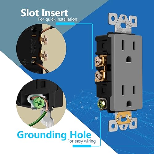 Miniatura 4 de LIDER Receptáculo decorativo de acabado mate con cubierta facial intercambiable, salida de pared segura para niños, resistente a manipulaciones,