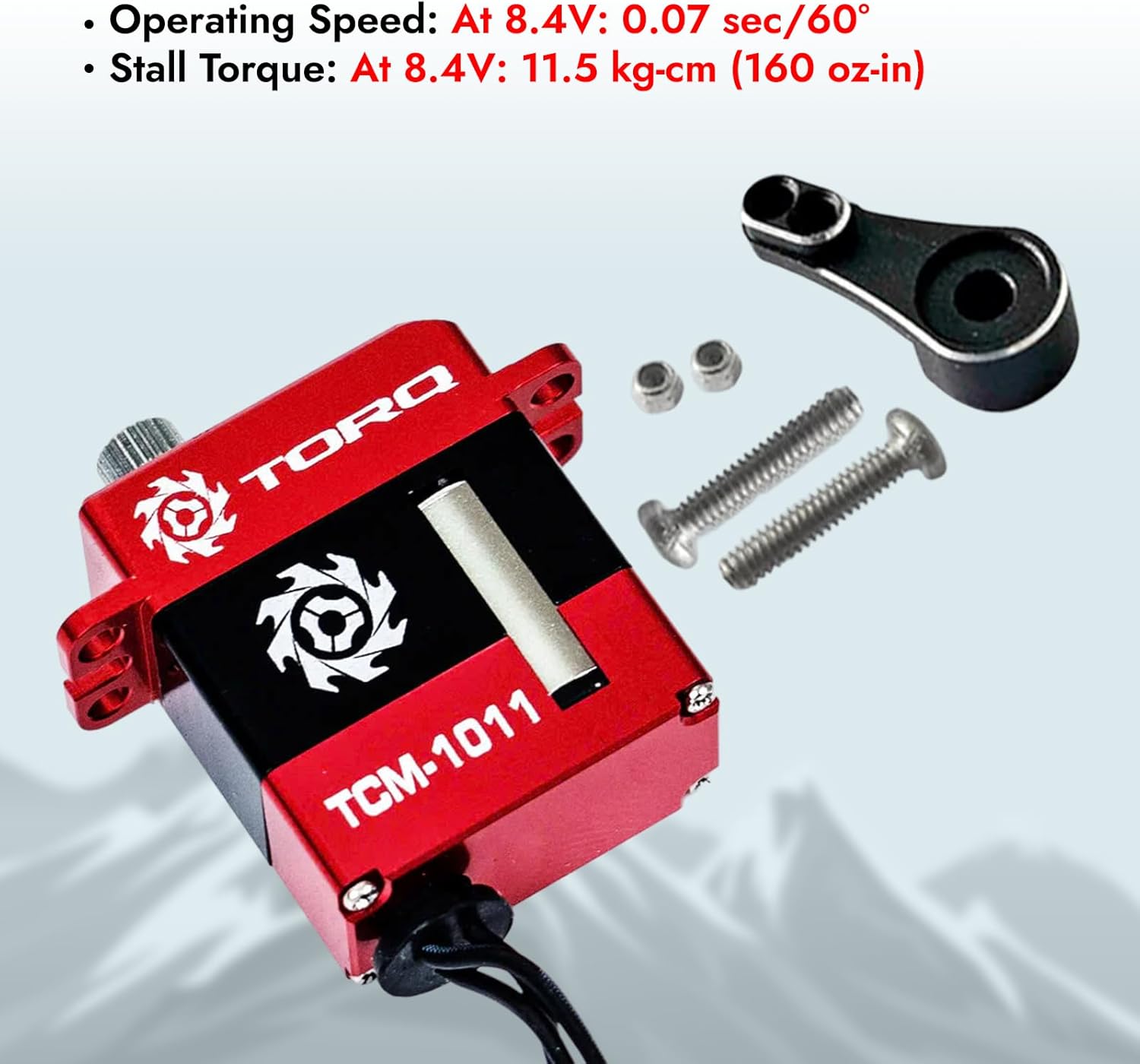Helidirect TORQ Full CNC Case Metal Gear Coreless Servo for TRX4M 1/18 RC Crawler Upgrades Parts - Remote Control Car, RC Crawler Car Electronics (TCM-1011 for TRX4M/TRX4MT with Servo Horn)