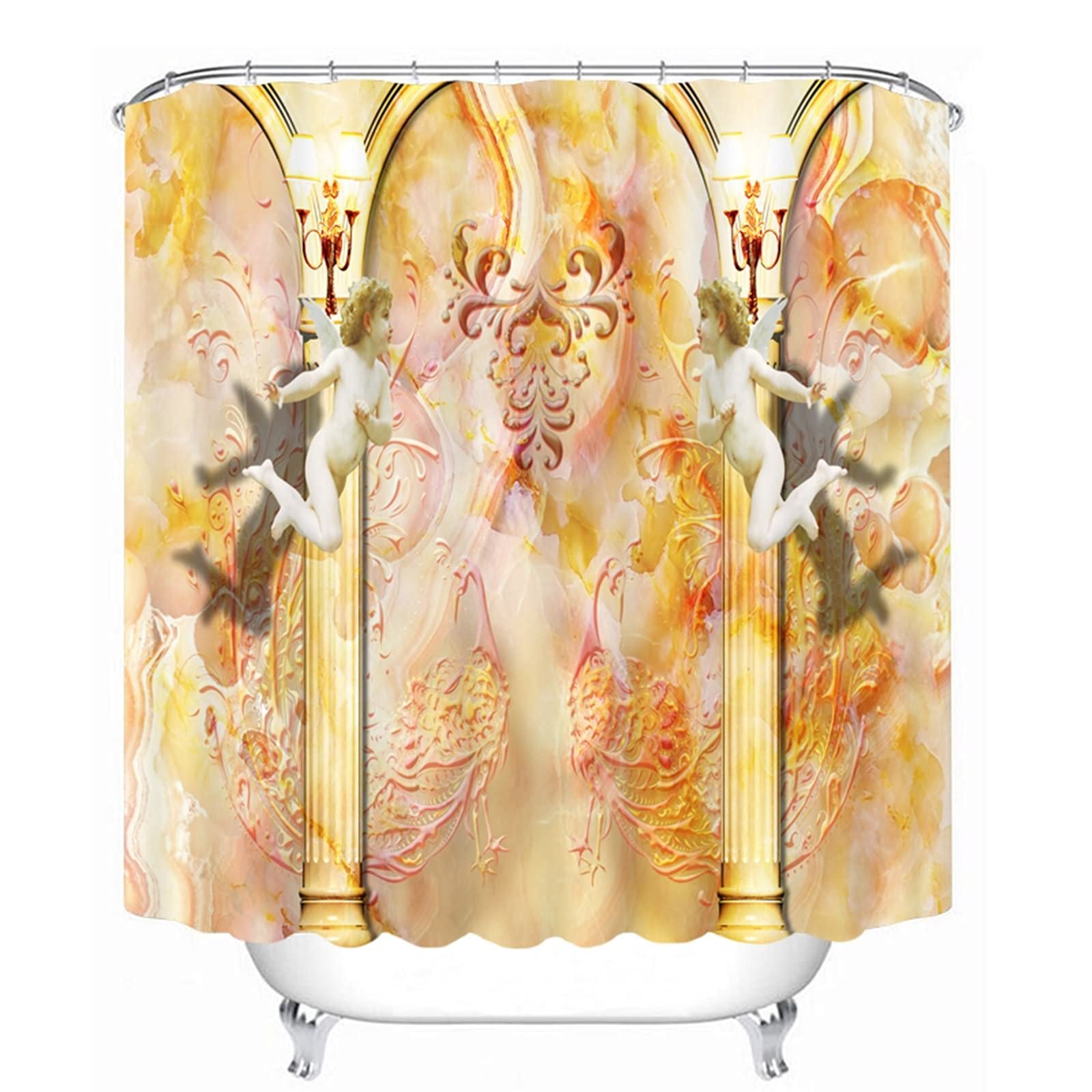 Rideau de douche japonais 200x180cm : fini l'eau au sol grâce au tissu épais 120g