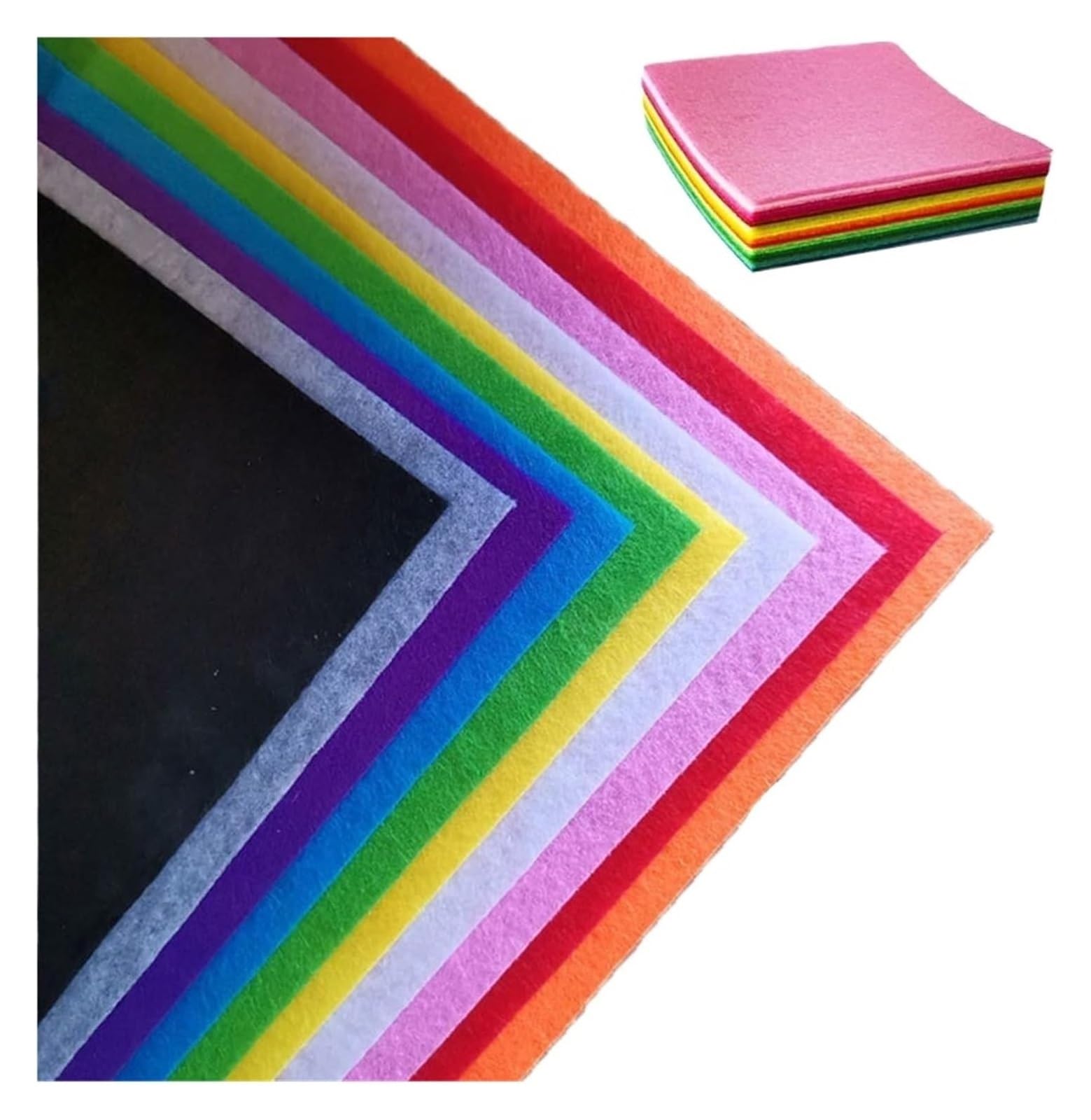 ENmrfvkz Felt Fabric Sheet, Nonwoven Felt Fabric Sheet 1mm Multicolor 10/20/40 Pcs Multiple Sizes(10pcs,20cm X 30cm)