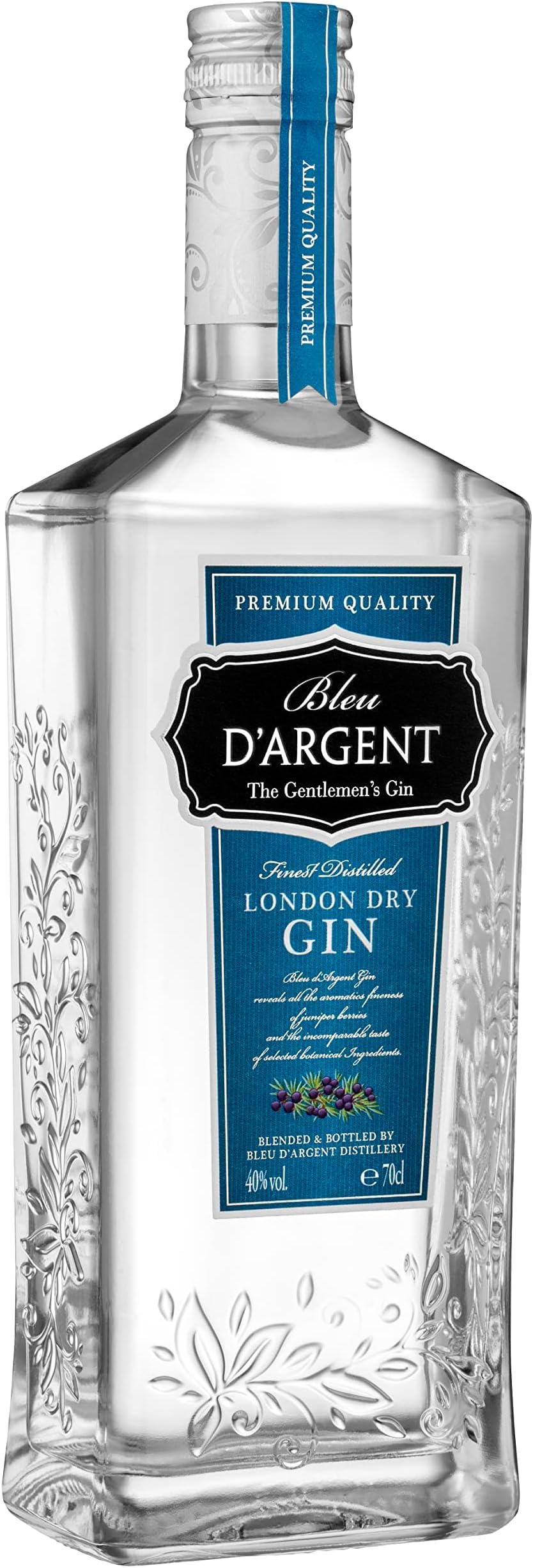 Bleu D'Argent - London Dry Gin - Spirituosen 40% (1 x 0.70 L) (Packung mit 6)