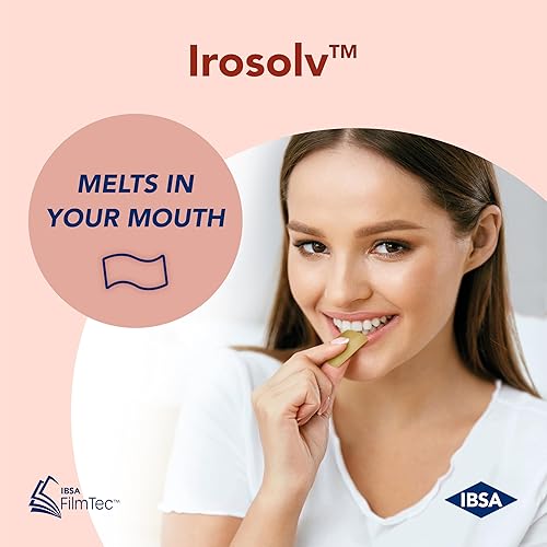 Miniatura 6 de Irosolv  IBSA Iron - Suplemento Dietético  30 mg de Hierro 400 mcg de Ácido Fólico - 30 Películas de Disolución Oral para Liberación Inmediata y