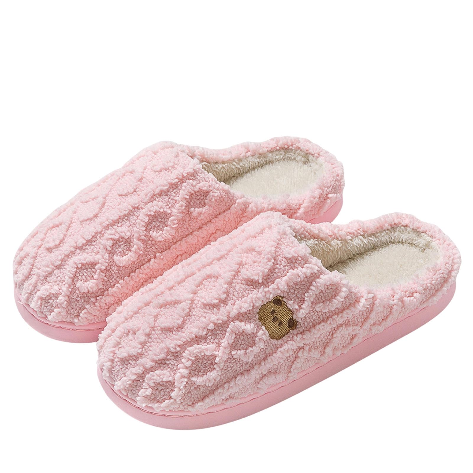 Ciabatte Donna Invernali Pantofole di Cotone per Donne Autunno E Inverno Interno Casa Non Slip Coppia di Lana Pantofole per Uomini Inverno-pink-36-37