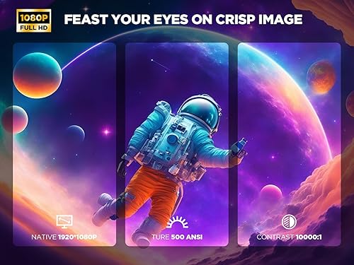 Miniatura 3 de Licencia oficial de Netflix Proyector inteligente con WiFi 5G y Bluetooth, proyector DBPOWER Native 1080p Netflix, Youtube, Prime Video, Hulu,