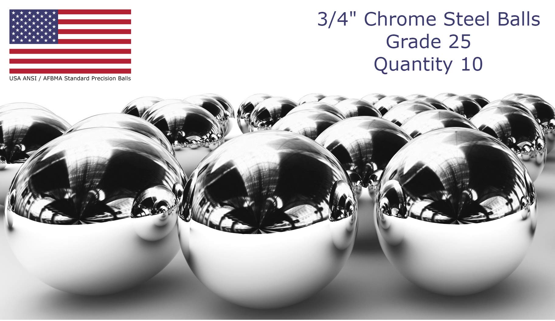 BC Precision Balls-CH1053 Ten 3/4" Inch Chrome Steel Bearing Balls G25