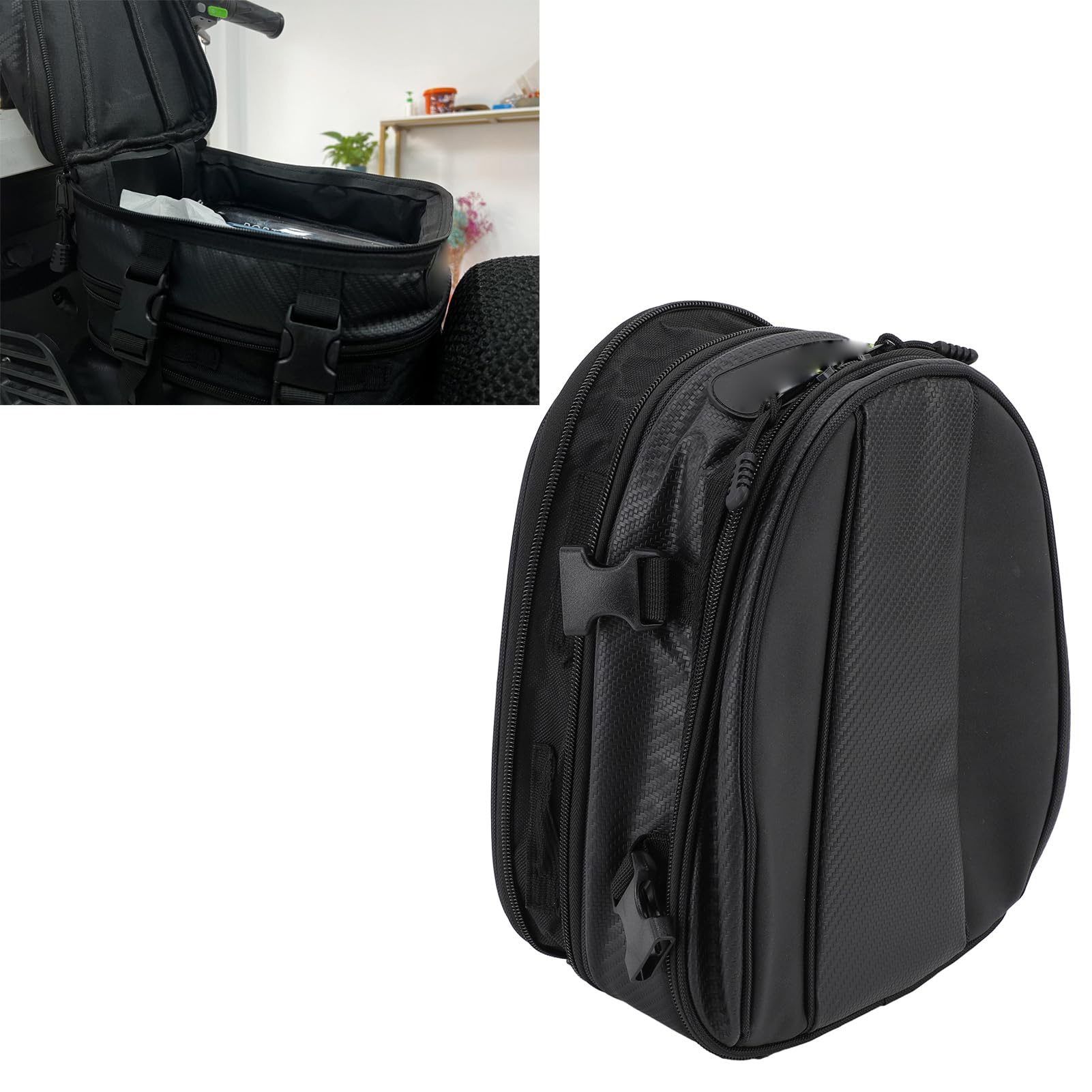 Bolsa Multifuncional y Impermeable para Motocicleta, Mochila para Asiento Trasero y Bolsa de Tanque, Mochila para Equipaje