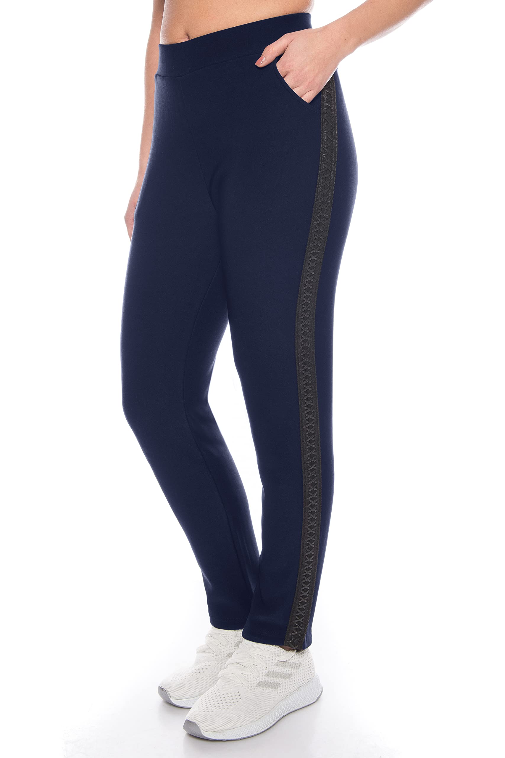 Kendindza CollectionKendindza Women's Thermal Trousers Lined with Inner Fleece Opaque & Pockets, Blue | Net, L