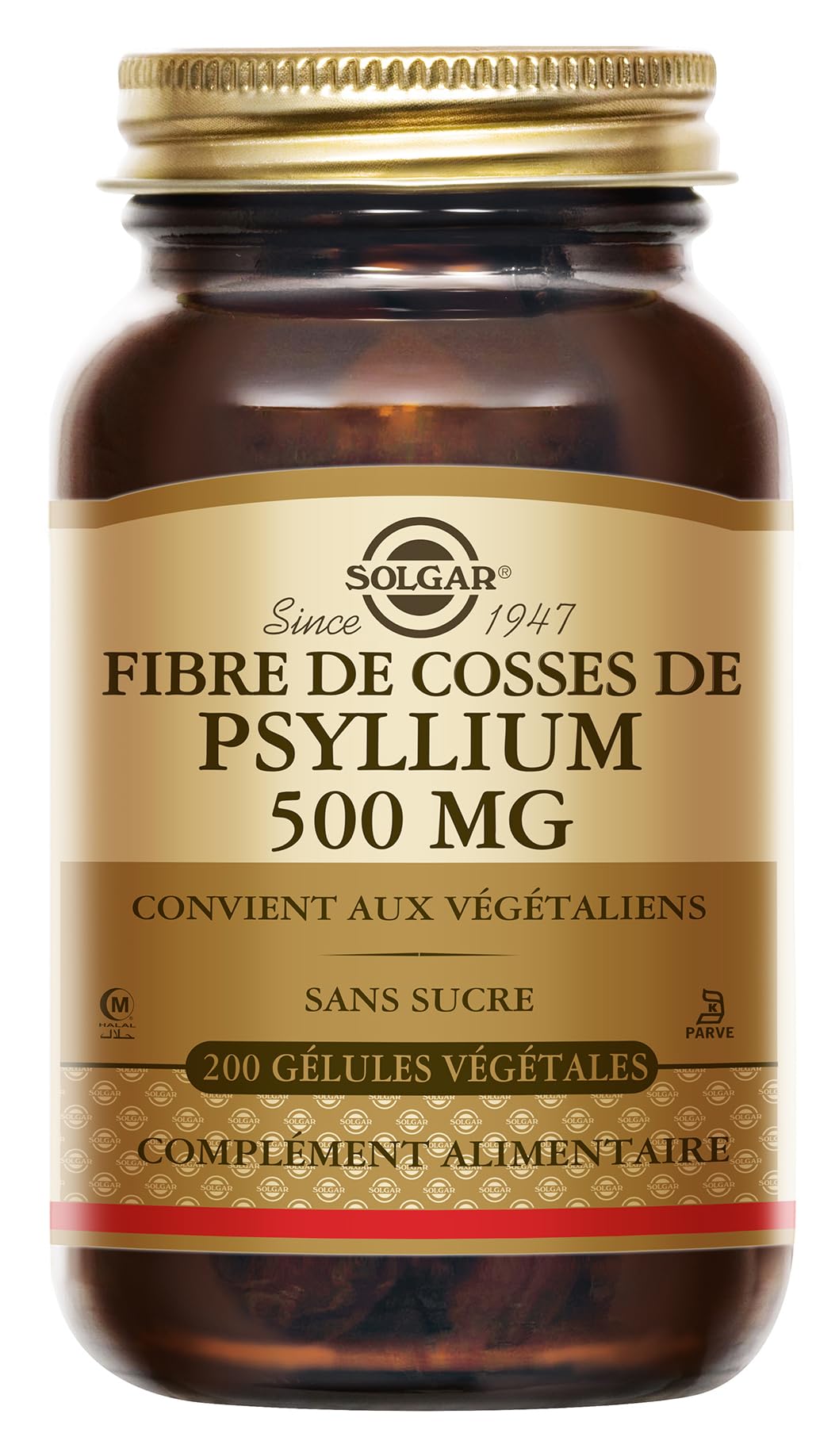 Solgar Psyllium Husks Fiber 500 mg, 200 Capsules