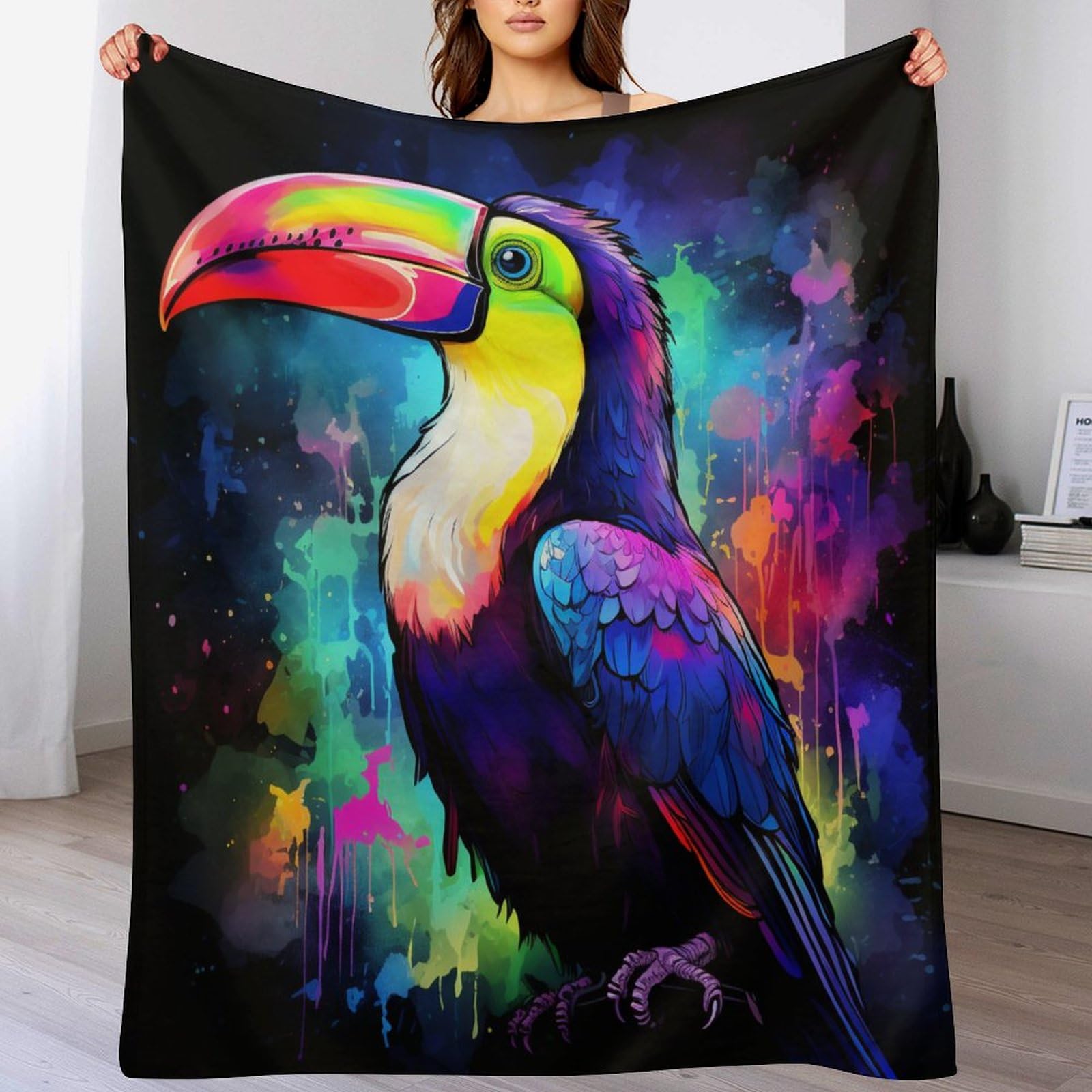 Manta de franela ligera Toucans para no pasar frío en la cama