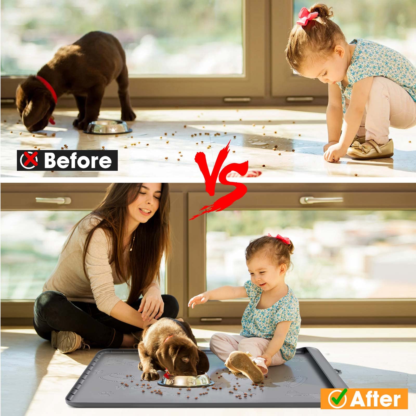 XXL Futtermatte Für Hunde & Katzen – Saugstark, Rutschfest, Easy Zu Reinigen (91,4 X 61 Cm)