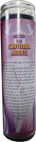 Vista 2 de La Santisima Muerte (La Santa Muerte) Vela Devocional Pilar Negro