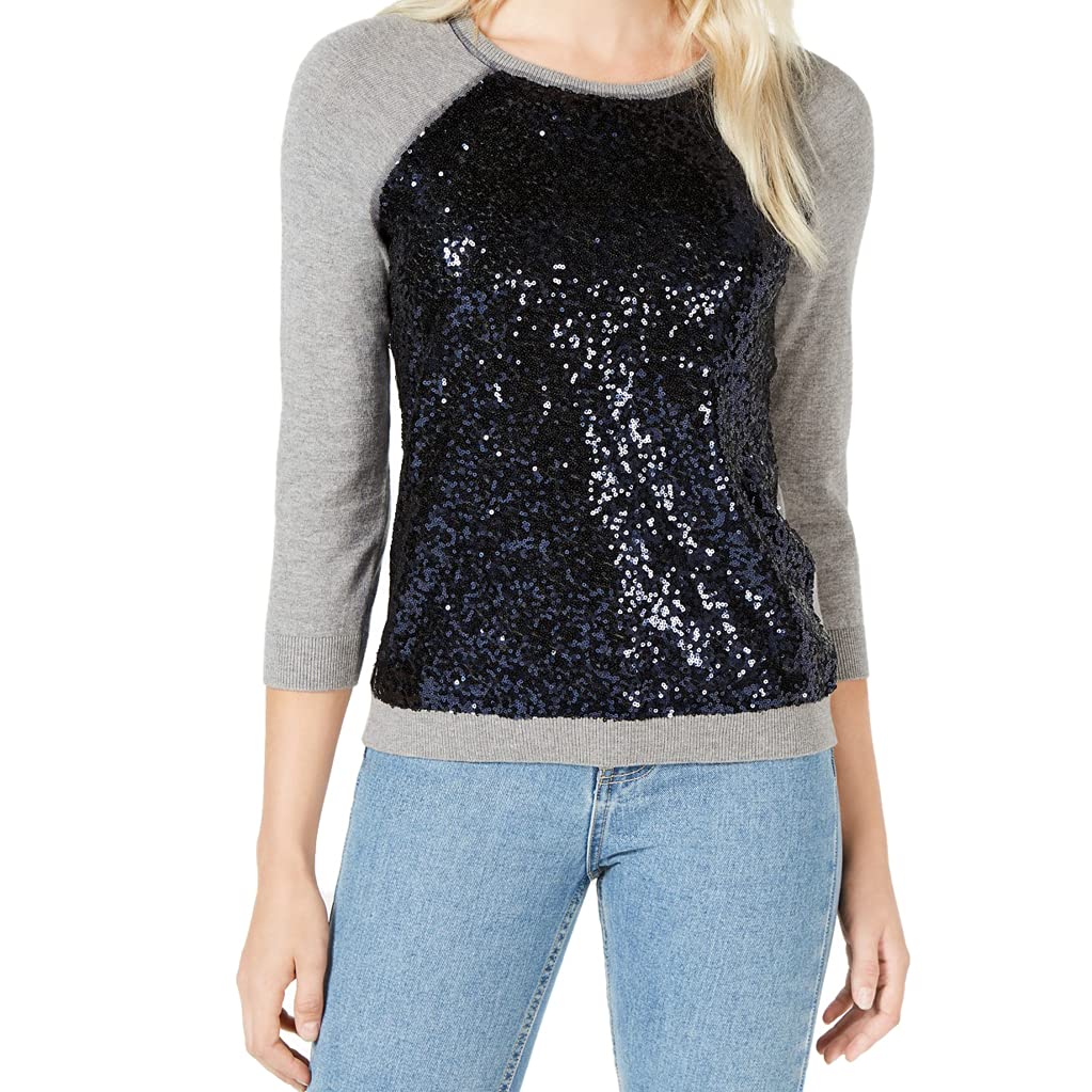 | Core Fashion Sequin Baseball Sweater | Grey Heather | XL