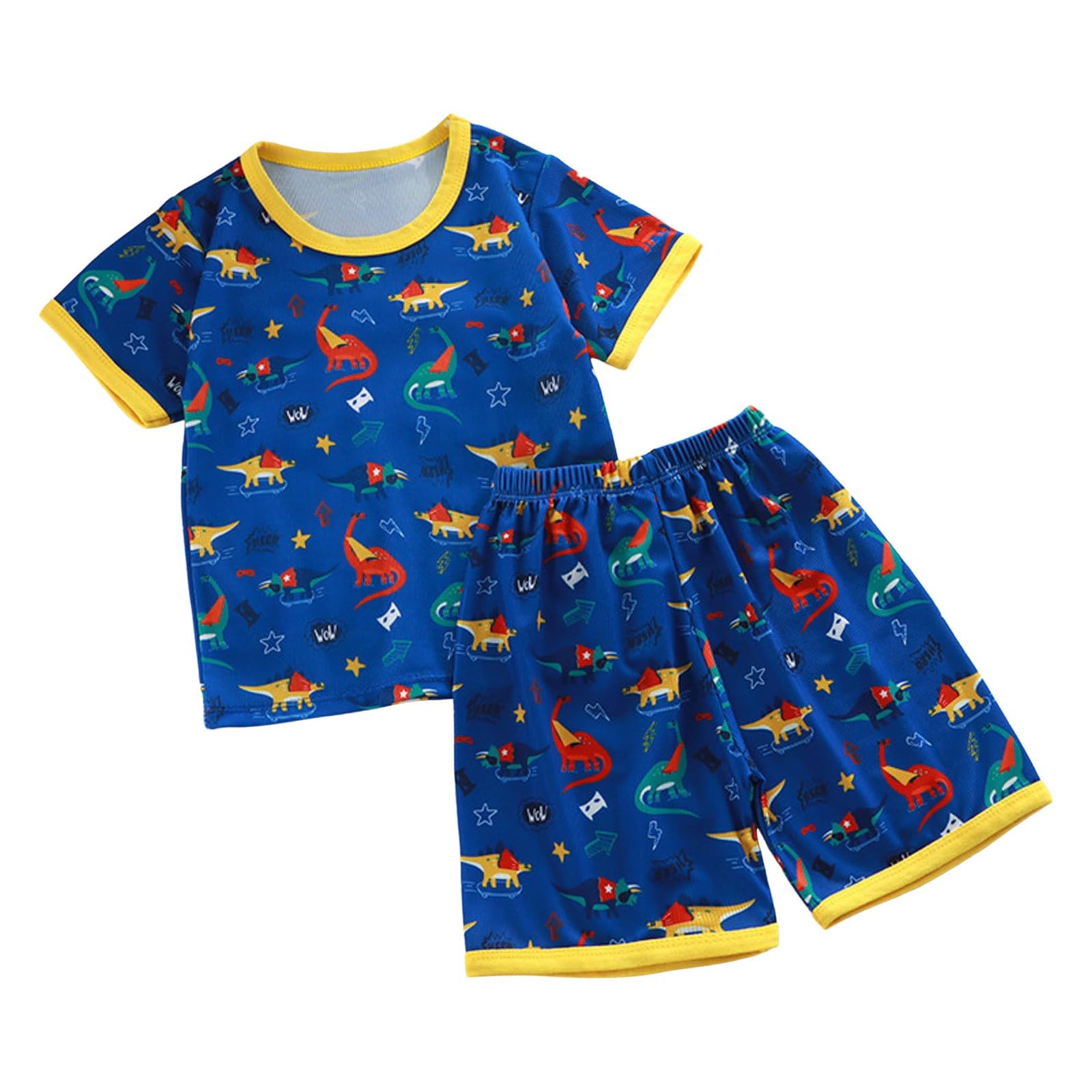Cokbyavla Men's 5Dark Blue Summer Infant Toddler Boy Outfits, Toddler Boy Jumpsuit Boys Floral Button Down Shirt Kids Hawaii Shirt Boys Plaid T-Shirt Elastic Waistband Shorts Shorts 2T(,3-4 Years)