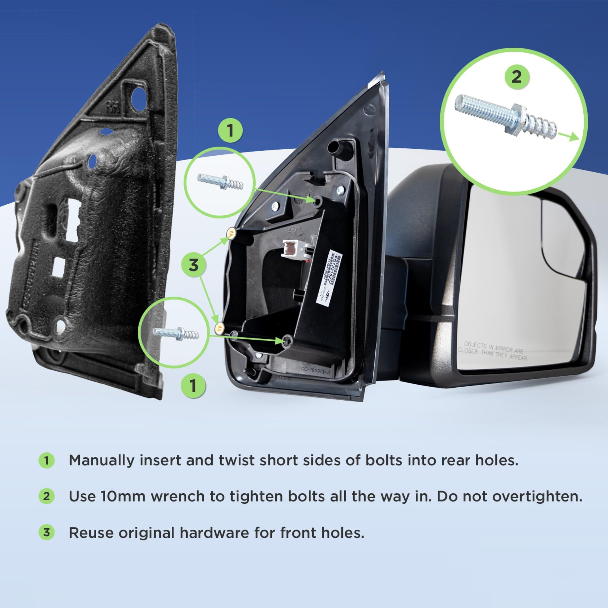 Mirror For 2011-2014 Ford F-150 – Manual Folding, Left Side, Heated, Blind Spot Glass, Signal Light