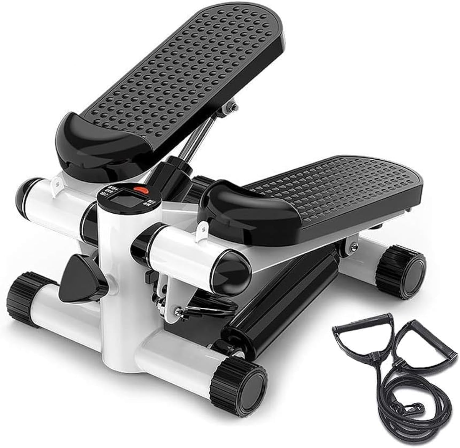 e World Mini Stepper Exerciser Machine β Adjustable Height Trainer Exerciser β Fitness Exercise Machine with Resistance Band and LCD Monitor for Home & Outdoor Exercise