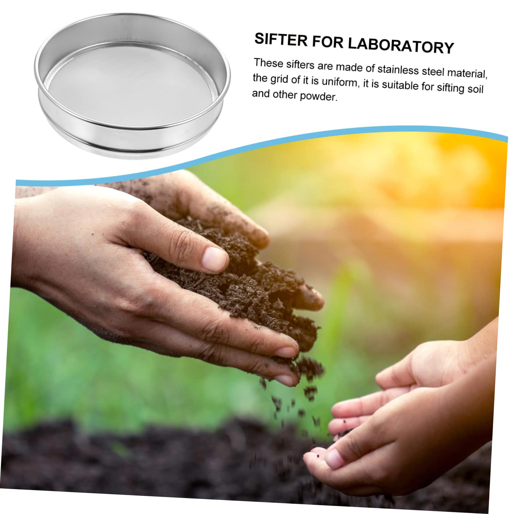 CIYODO Sieve Sifter for Laboratory Tool Stainless Steel Wire Cloth Stainless Steel Mesh Sample